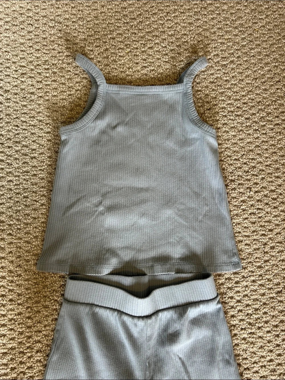 Kids Blue Ribbed Tank & Wide-Leg Matching Set - Picture 3 of 6
